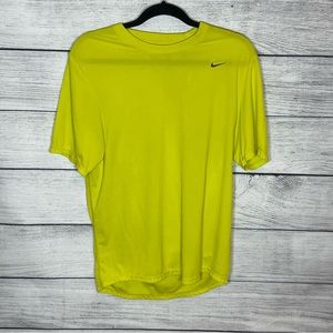 Nike Dry-Fit Athletic Short Sleeves Neon Yellow Tee Sz S